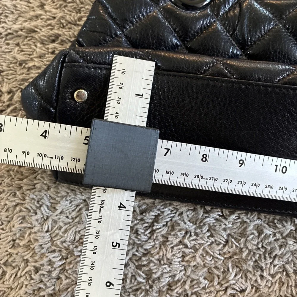 KATE SPADE NEW YORK GOLD COAST MARYANNE BLACK QUILTED LEATHER HANDBAG TOTE PURSE